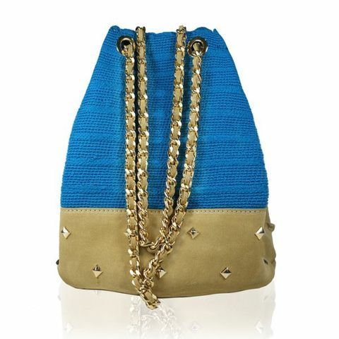 Saco Wayuu Tachuela Celeste Cielo Stella R